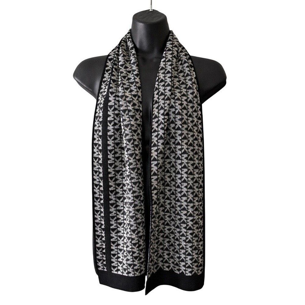 Michael Kors Mens Womens Winter Unisex Scarf 10x64 Metallic Designer MK Logo